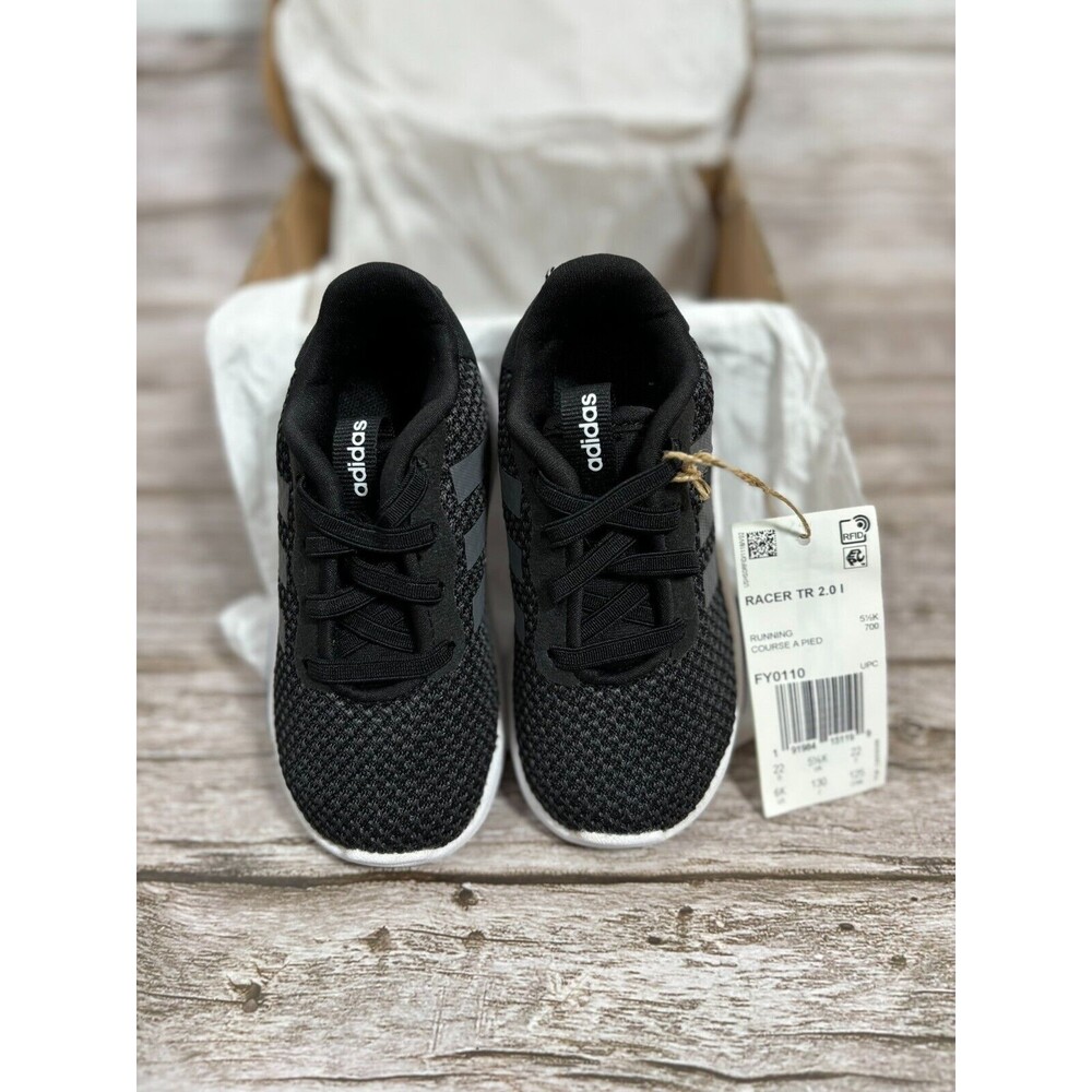 Adidas Racer TR 2.01 FY0110 Running Shoes Baby 6 Black White Athletic Sneakers